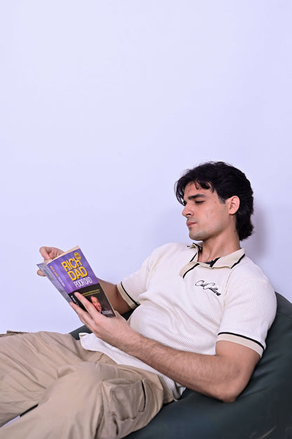 Textured Knit Polo - Beige