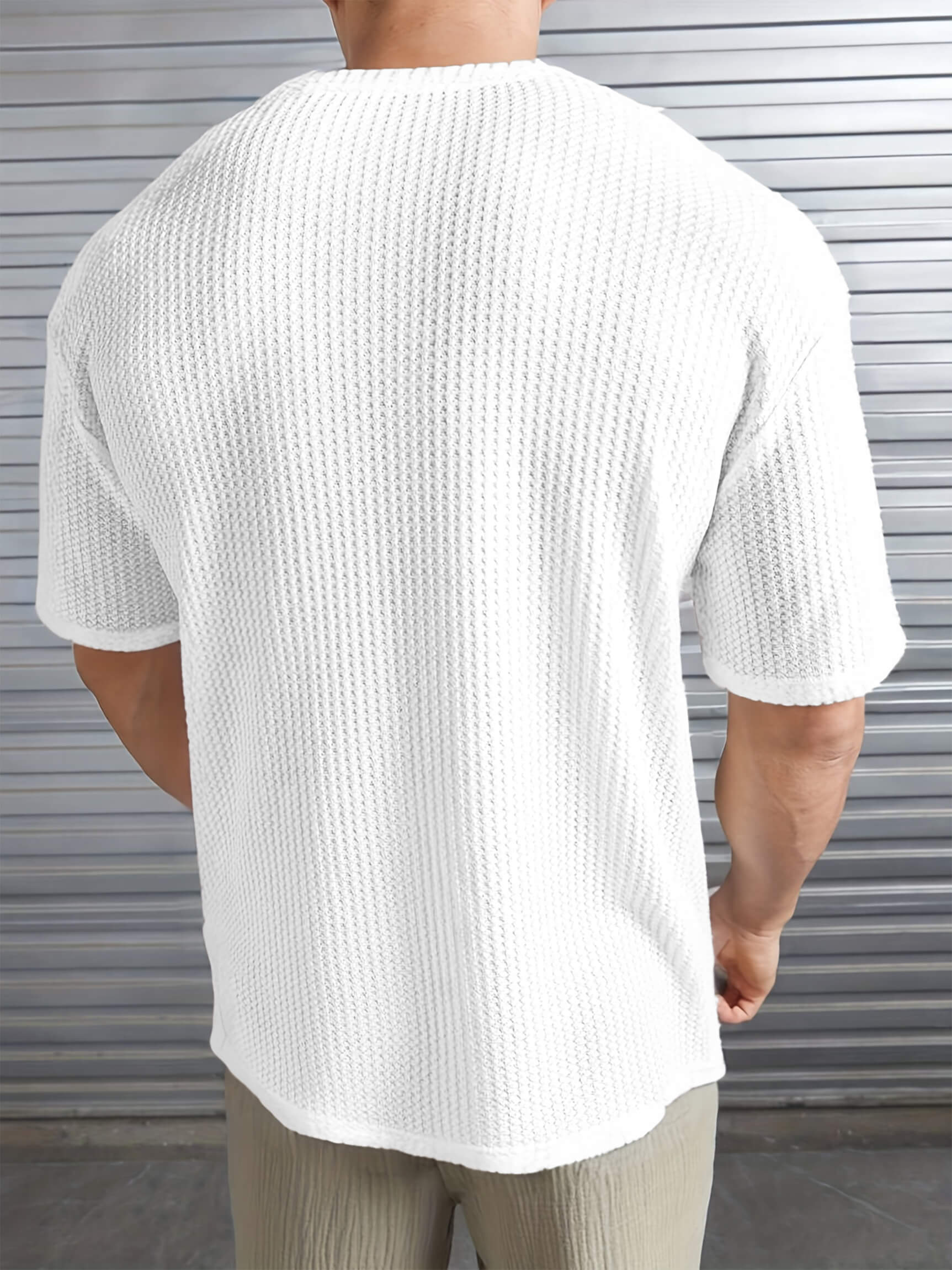 Waffle Knit Tee - Arctic White